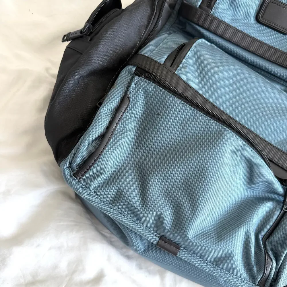 TUMI Brief Pack Backpack Storm Blue Laptop Travel Business Bag